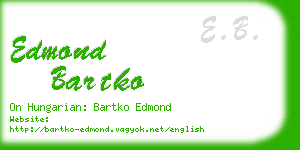 edmond bartko business card